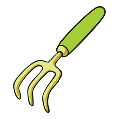 Obraz premium Hand Cultivator Tool Illustration