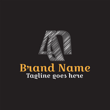 Line art fiber effect letter AN logo. Fully vector file. CMYK color mode. Editable color. Easy to download.
