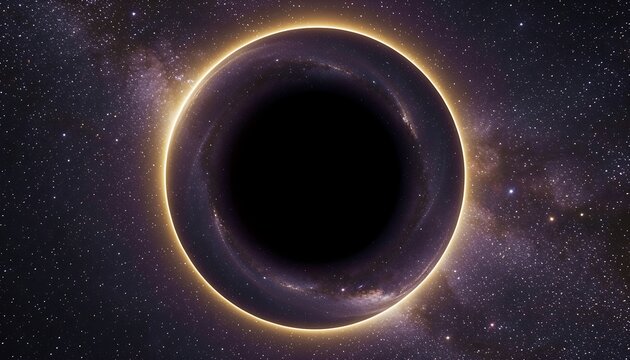 Supermassive Black Hole in Deep Space: Cosmic Concept with Glowing Accretion Disk