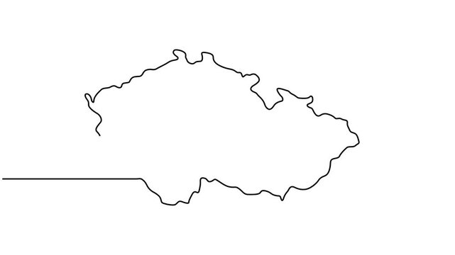 Animated video of Czech Republic map. Map and flag motion graphics for Education, Travel between Czech cities, infographics, Science, Web Presentations. Czech Republic map concept.