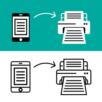  Wireless Printing icons,  Mobile to Printer Icons Set, printing icon