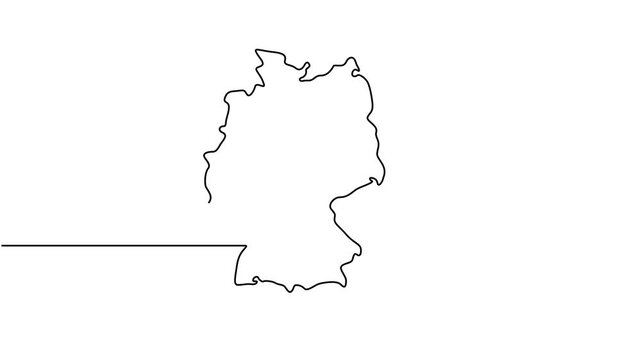 Animated video of Germany map. Map and flag motion graphics for Education, Travel between cities in Germany, infographics, Science, Web Presentations. Germany map concept in doodle style.