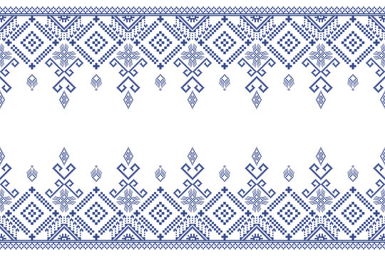 Cross Stitch Pattern concept folk embroidery seamless texture, rustic ornament motif. Design for: fabric, fashion, decor, blanket. Pattern charm woven art. I drew this by myself, it&rsquo;s not AI generated