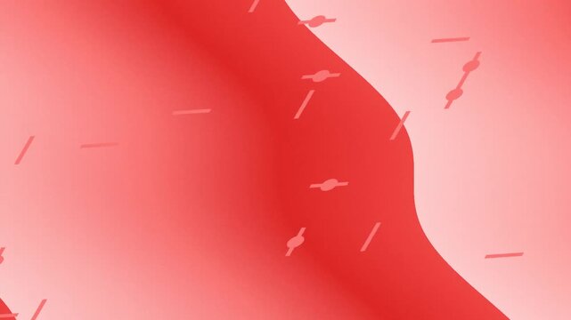Red abstract background with white confetti lines displayed