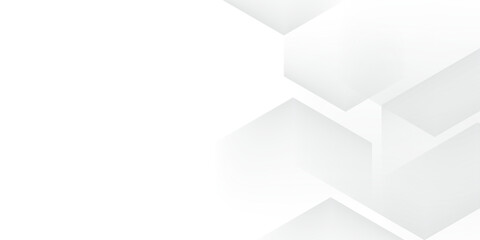 Fototapeta premium Abstract white monochrome vector background, for design brochure, website, flyer. Geometric white wallpape