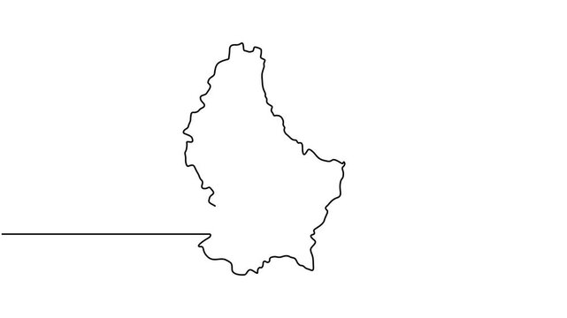 Animated video of luxembourg map. Map and flag motion graphics for Education, Travel between cities in luxembourg, infographics, Science, Web Presentations. luxembourg map concept in doodle style.