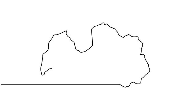 Animated video of Latvia map. Map and flag motion graphics for Education, Travel between cities in Latvia, infographics, Science, Web Presentations. Latvia map concept in doodle style.