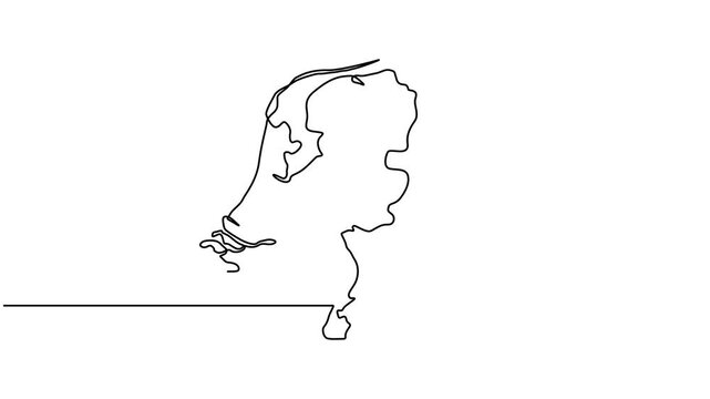 Animated video of Netherland map. Map and flag motion graphics for Education, Travel between cities in Netherland, infographics, Science, Web Presentations. Netherland map concept in doodle style.