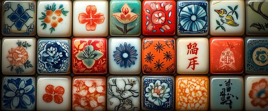 Colorful Asian Tile Design Patterns