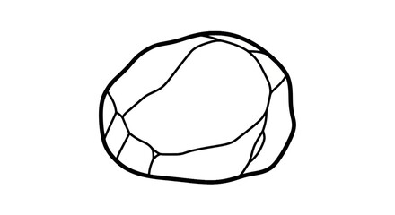 Boulder stone line art with textured details © intan