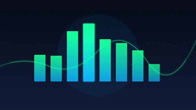 financial graph rise ascending bar chart motion