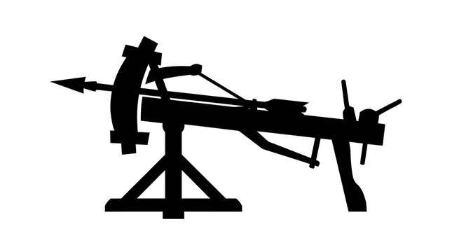 Silhouette of a medieval ballista siege engine