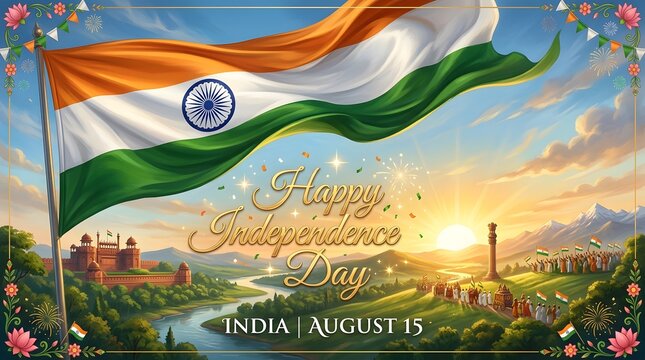 Happy independence day india august 15 celebration