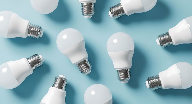 Efficient Led Light Bulbs Promoting Sustainable Energy Solutions on Blue