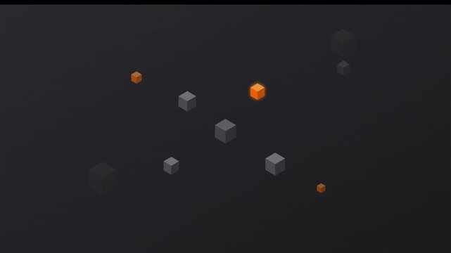 floating architectural blocks structure motion graphic element
