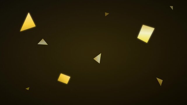 floating geometric shards gold shimmering vector background
