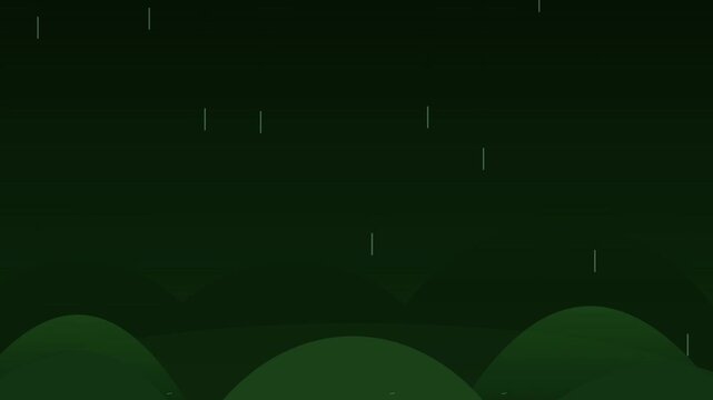 forest green heavy storm cartoon animation loop background