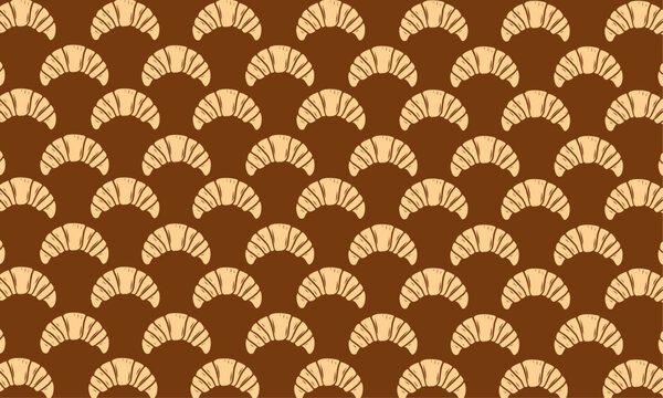 Doodle Croissant pattern. Bread background. seamless pattern of Croissant. bakery doodle theme pattern. doodle croissant pattern illustration.