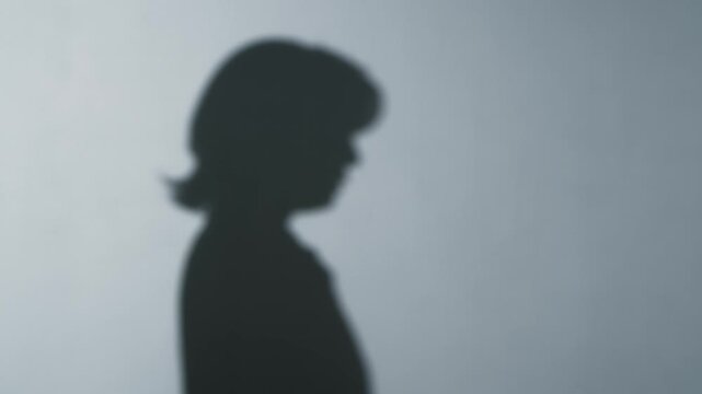 落ち込む女性のシルエット。落ち込む、がっかり、失敗、悩み、不安、心配、残念、後悔、謝罪、トラブル