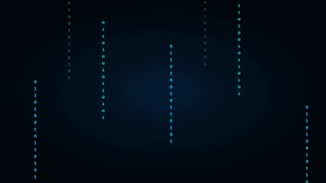 Futuristic Binary Code Rain Overlay with Digital Glow