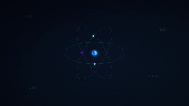 Futuristic Atom Science Education Vector Loop
