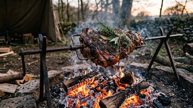 camp fire in the forest