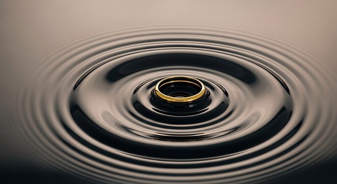 Abstract concentric wave pattern in black and white. Dynamic ripple effect for modern design and tech visuals.