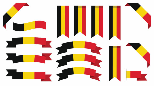 Belgian flag ribbon and banner collection for national events