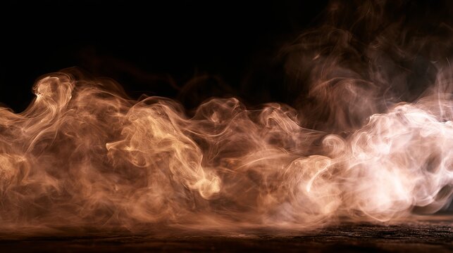 Ethereal smoke swirls and dances in the dark, creating a captivating abstract composition of light and shadow, a smoky dreamscape.