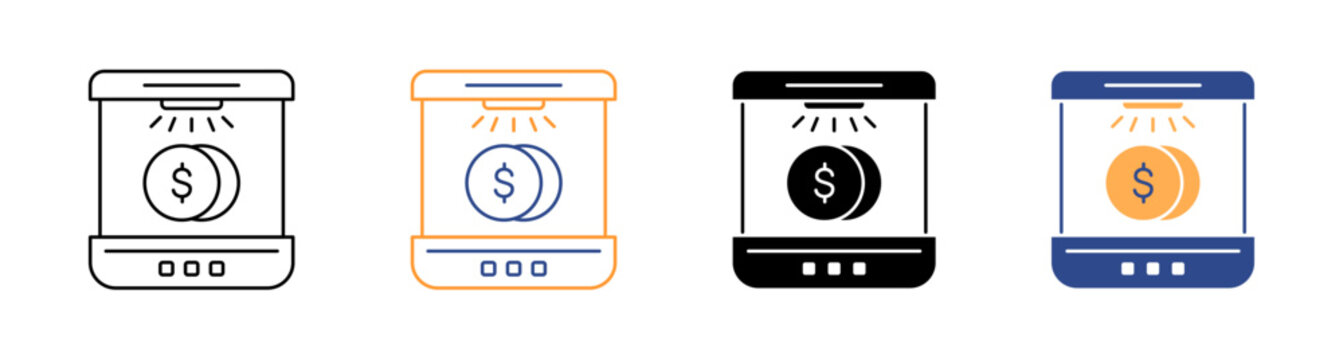 Business Acceleration Program Dollar Hatching Icon Set Vector Illustration
