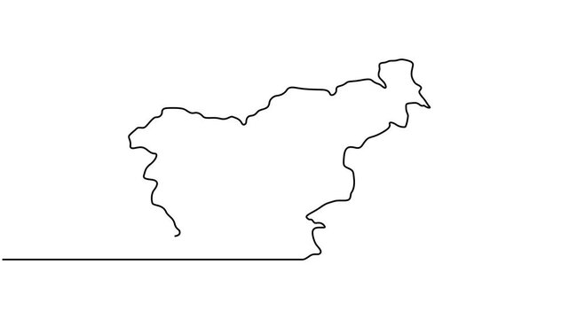 Animated video of Slovenia map. Map and flag motion graphics for Education, Travel between cities in Slovenia, infographics, Science, Web Presentations. Slovenia map concept in doodle style.