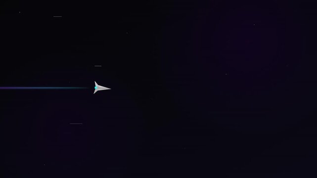 Futuristic Silver Jet On Deep Space Black Background