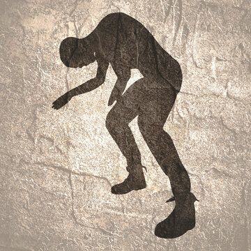 Cartoon zombie monster silhouette. Spooky and scary character.