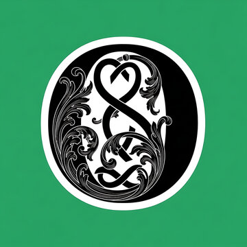 Black and white ampersand symbol design.