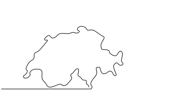 Animated video of Switzerland map. Map and flag motion graphics for Education, Travel between cities in Switzerland, infographics, Science, Web Presentations. Switzerland map concept in doodle style.