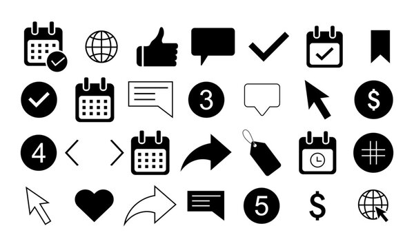 set of social media different icon vector.