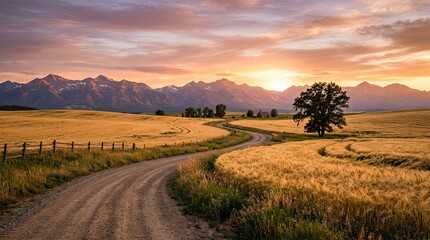 Fototapeta premium sunset in the mountains