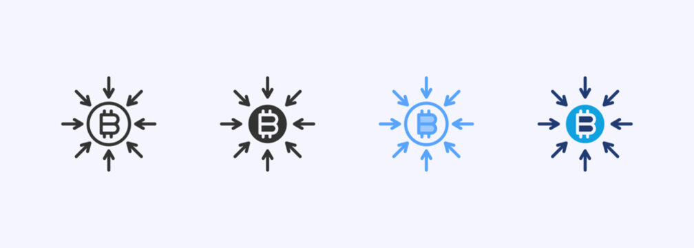 Centralized Finance Icon Set Multiple Style Collection Illustration