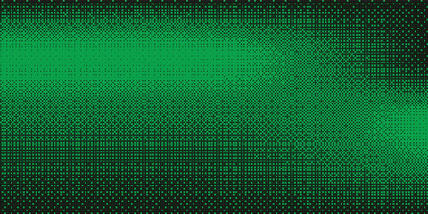 Pixelated bitmap gradient texture. black and green gradient dither pattern background. Abstract glitchy pattern. 8 bit video game screen wallpaper. Wide raster backdrop. Retro pixel art © vendy