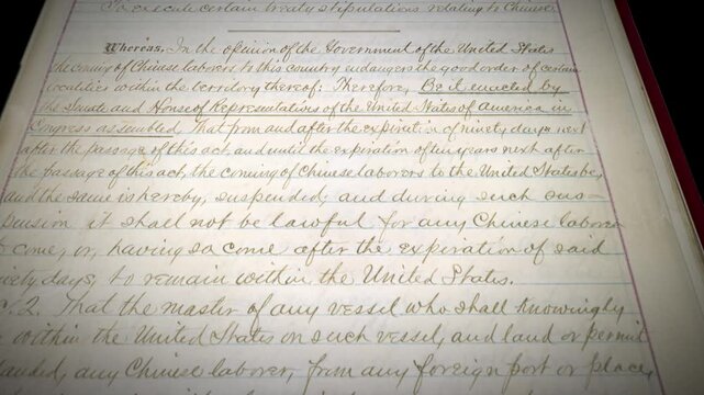 Chinese Exclusion Act United States Immigration Paper Document 1 