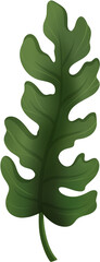 Lush green tropical leaf illustration for exotic summer botanical designs © andika96