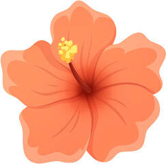 Vibrant Orange Tropical Hibiscus Flower Illustration for Exotic Summer Designs © andika96