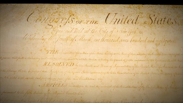 Bill of Rights United States Aged Historical Ten Amendments 2 
