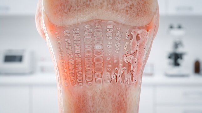 Anatomical visualization of human bone growth plate structure with detailed medical illustration displays detailed