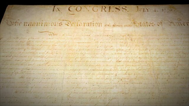 Declaration of Independence United States Aged Historical Document 2 