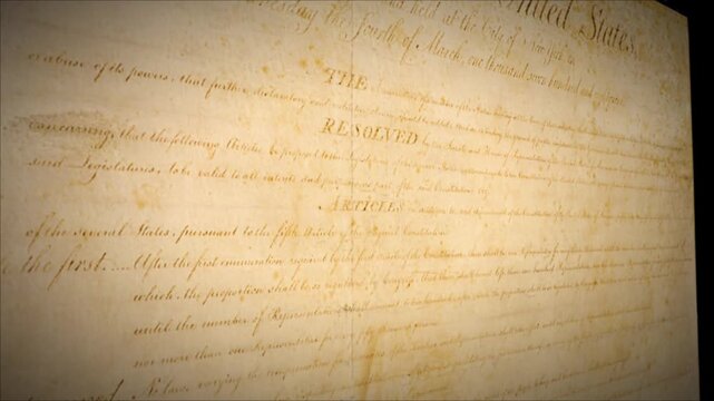 Bill of Rights United States Aged Historical Ten Amendments 3 