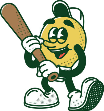 Cartoon Illustration of a Baseball Character