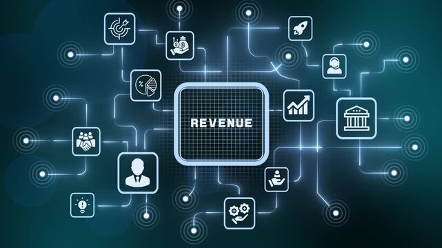 Corporate revenue tracking dashboard showcasing digital income streams and financial turnover network data.