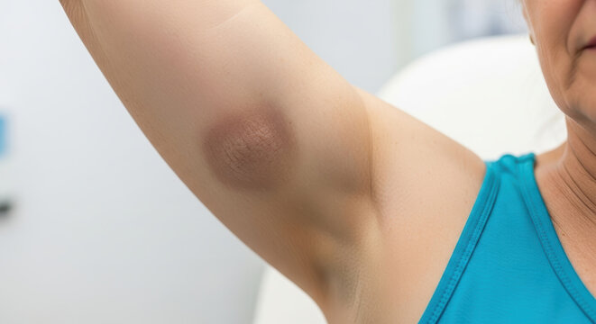 Acanthosis nigricans armpit skin hyperpigmentation woman medical
