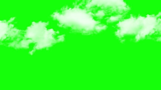 Clouds Moving on Green Screen Background